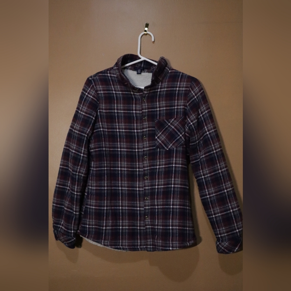 UK2LA Girl's L Red Plaid Shacket
